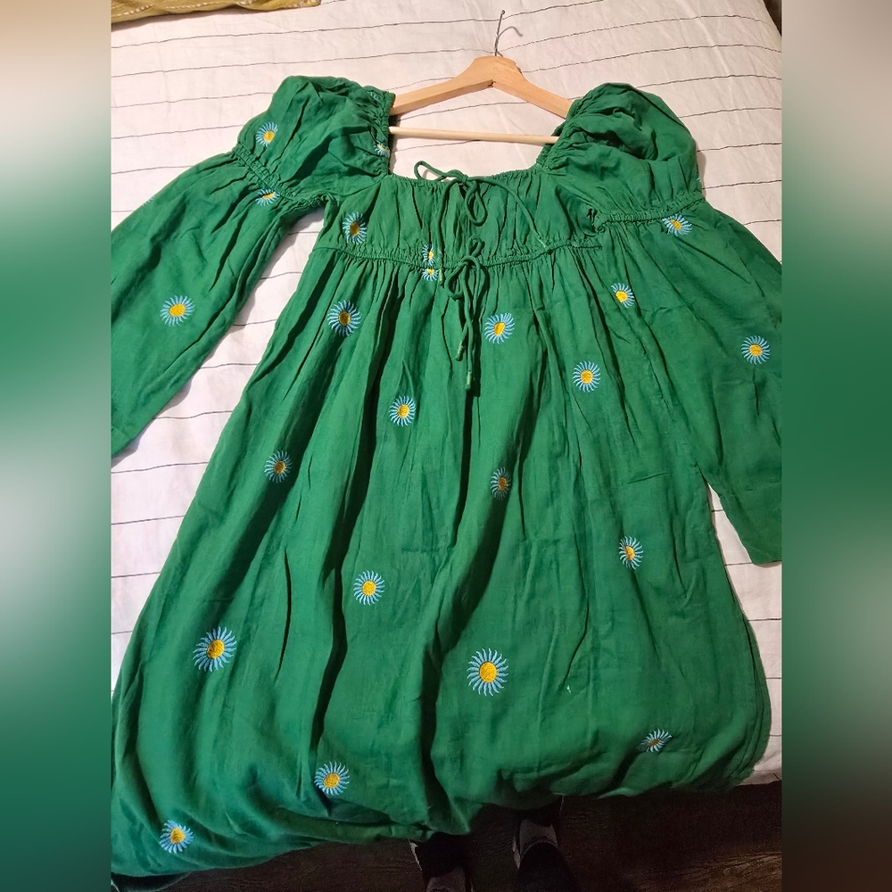 Free People Emory Embroidered Midi Dress Size XS - Picture 11 of 15